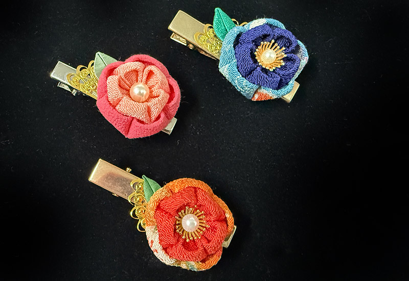 細工纏花單花髮夾
